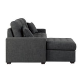 McCafferty Dark Gray 2-Piece Sectional with Pull-out Bed and Left Chaise with Hidden Storage by Homelegance at Eve Furniture