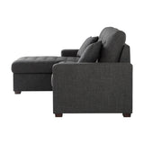 McCafferty Dark Gray 2-Piece Sectional with Pull-out Bed and Left Chaise with Hidden Storage by Homelegance at Eve Furniture