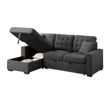 McCafferty Dark Gray 2-Piece Sectional with Pull-out Bed and Left Chaise with Hidden Storage by Homelegance at Eve Furniture