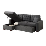 McCafferty Dark Gray 2-Piece Sectional with Pull-out Bed and Left Chaise with Hidden Storage by Homelegance at Eve Furniture