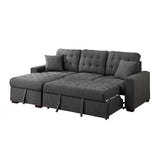 McCafferty Dark Gray 2-Piece Sectional with Pull-out Bed and Left Chaise with Hidden Storage by Homelegance at Eve Furniture