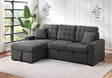 McCafferty Dark Gray 2-Piece Sectional with Pull-out Bed and Left Chaise with Hidden Storage by Homelegance at Eve Furniture