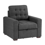 McCafferty Dark Gray Chair with Pull-Out Ottoman by Homelegance at Eve Furniture