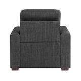 McCafferty Dark Gray Chair with Pull-Out Ottoman by Homelegance at Eve Furniture
