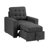 McCafferty Dark Gray Chair with Pull-Out Ottoman by Homelegance at Eve Furniture