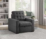 McCafferty Dark Gray Chair with Pull-Out Ottoman by Homelegance at Eve Furniture