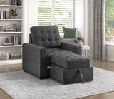 McCafferty Dark Gray Chair with Pull-Out Ottoman by Homelegance at Eve Furniture