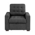 McCafferty Dark Gray Chair with Pull-Out Ottoman by Homelegance at Eve Furniture