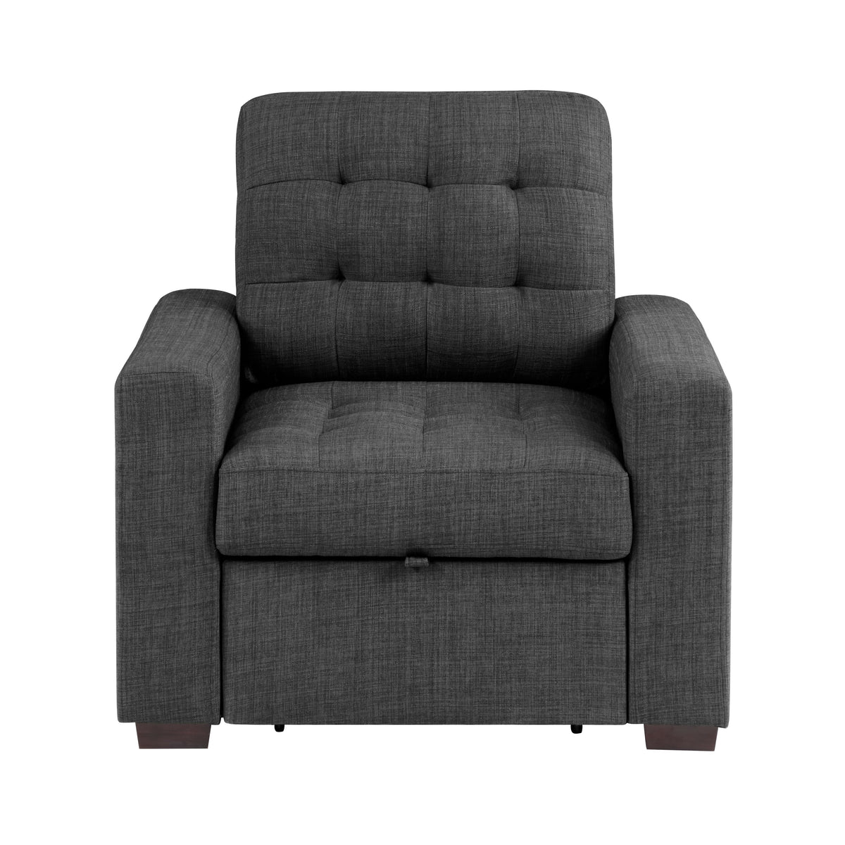 McCafferty Dark Gray Chair with Pull-Out Ottoman by Homelegance at Eve Furniture