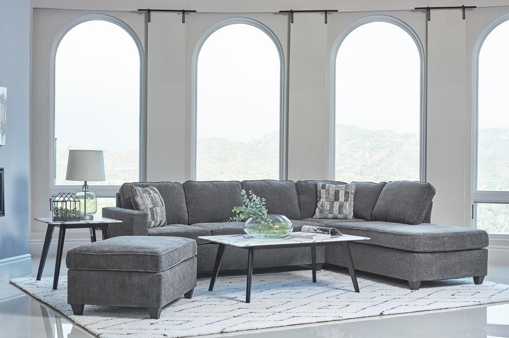 Mccord Dark Grey Upholstered Track Arm Sectional Sofa by Coaster at Eve Furniture