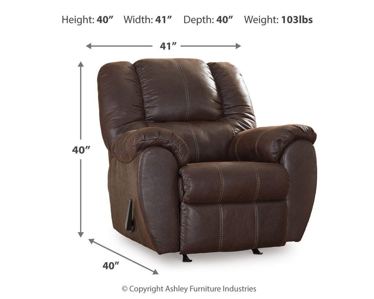 McGann Walnut Recliner by Ashley at Eve Furniture