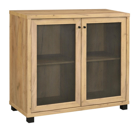 McHale Golden Oak Accent Cabinet with Two Mesh Doors