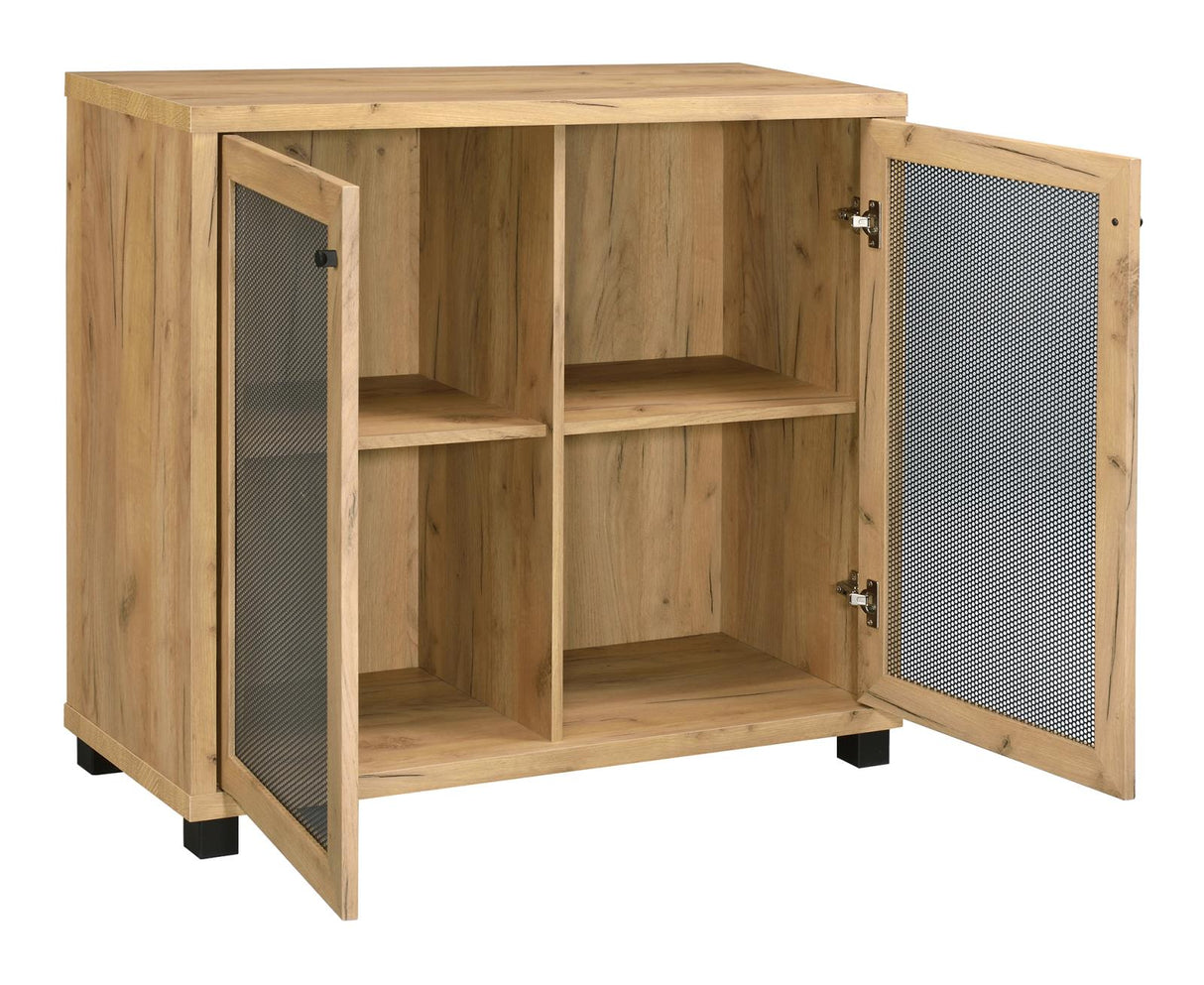 McHale Golden Oak Accent Cabinet with Two Mesh Doors