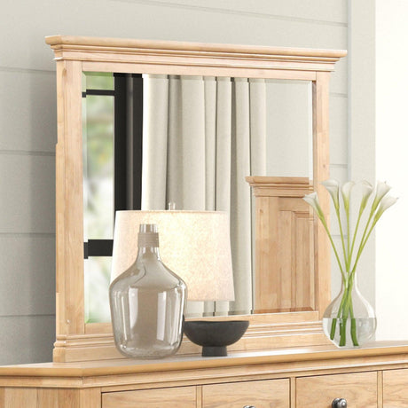 McHenry Natural Oak Mirror by Furniture of America at Eve Furniture