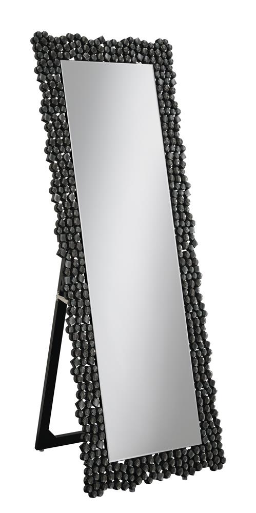 McKay Silver/Smoky Gray Textural Frame Cheval Floor Mirror