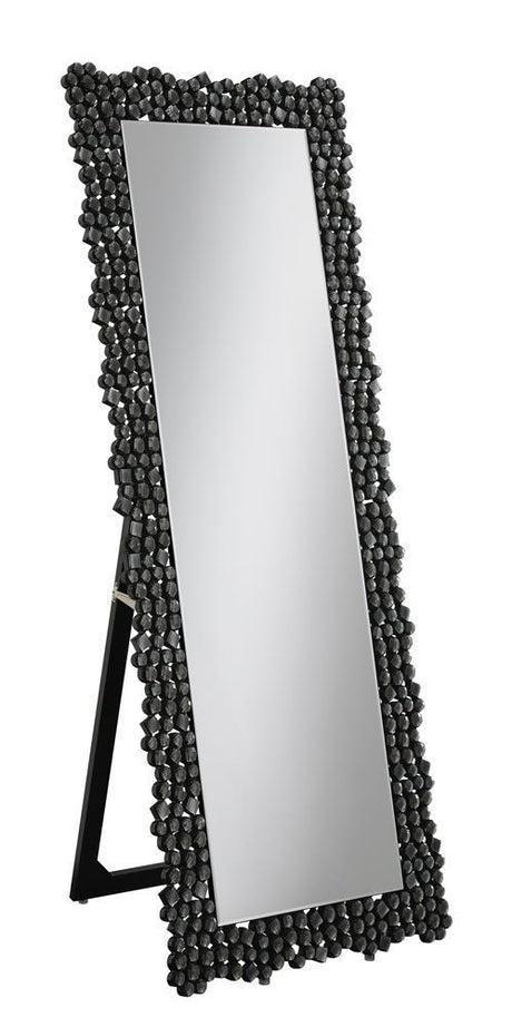 McKay Silver/Smoky Gray Textural Frame Cheval Floor Mirror by Coaster at Eve Furniture