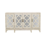 McKellen Antique White 4-Door Accent Cabinet