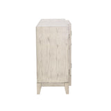 McKellen Antique White 4-Door Accent Cabinet