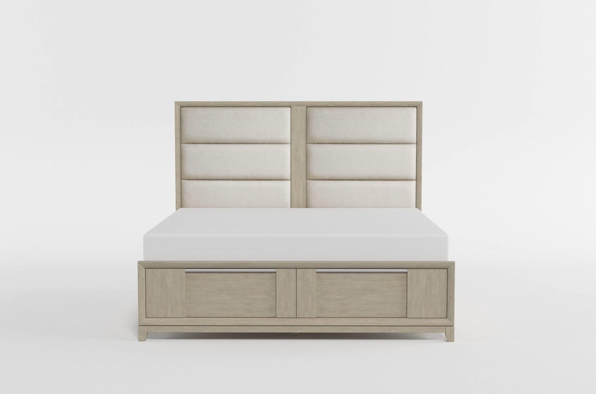McKewen Light Gray California King Platform Bed with Footboard Storage by Homelegance at Eve Furniture