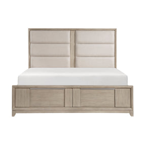 McKewen Light Gray California King Platform Bed with Footboard Storage by Homelegance at Eve Furniture