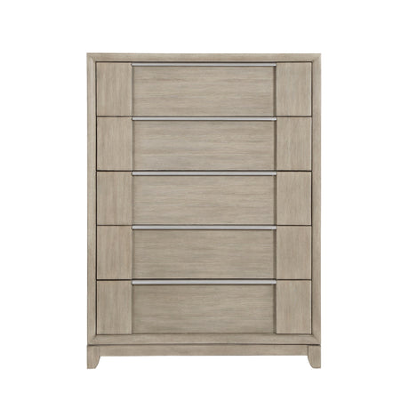 McKewen Light Gray Upholstered Storage Platform Bedroom Set by Homelegance at Eve Furniture
