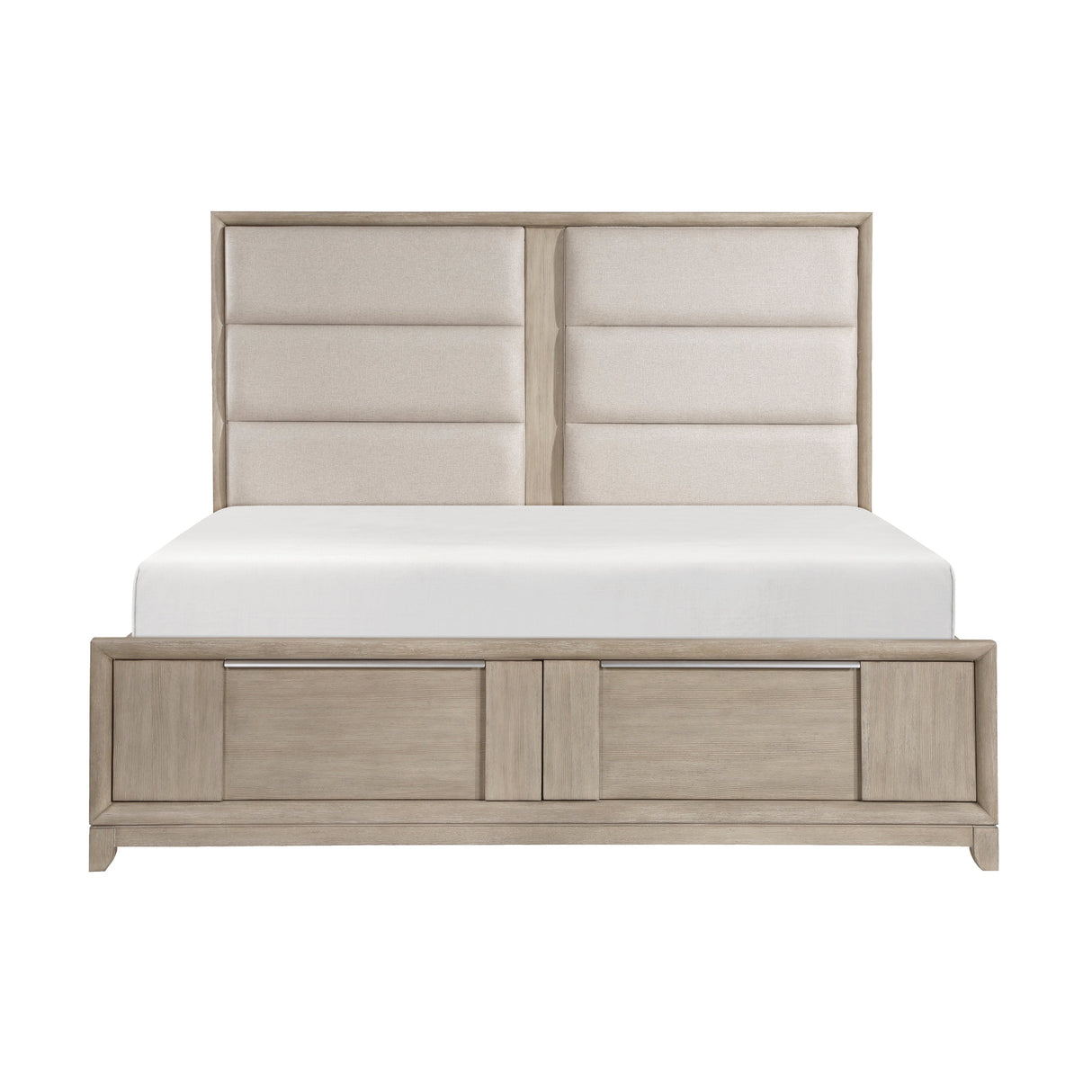 McKewen Light Gray Upholstered Storage Platform Bedroom Set by Homelegance at Eve Furniture