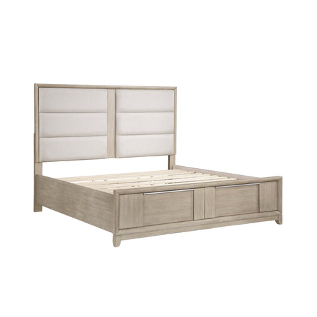 McKewen Light Gray Upholstered Storage Platform Bedroom Set by Homelegance at Eve Furniture