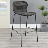 McKinley Brown/Sandy Black Upholstered Bar Stools with Footrest, Set of 2 by Coaster at Eve Furniture