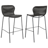 McKinley Brown/Sandy Black Upholstered Bar Stools with Footrest, Set of 2 by Coaster at Eve Furniture
