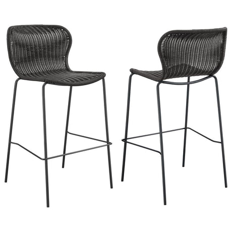 McKinley Brown/Sandy Black Upholstered Bar Stools with Footrest, Set of 2 by Coaster at Eve Furniture