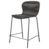 McKinley Brown/Sandy Black Upholstered Counter Height Stools with Footrest, Set of 2 by Coaster at Eve Furniture