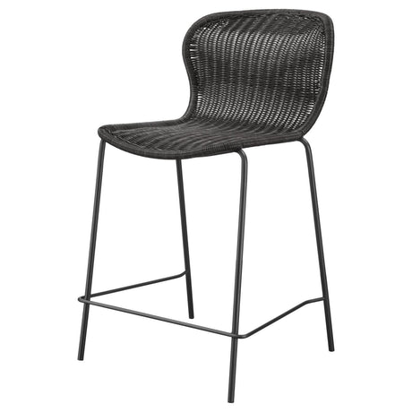 McKinley Brown/Sandy Black Upholstered Counter Height Stools with Footrest, Set of 2 by Coaster at Eve Furniture