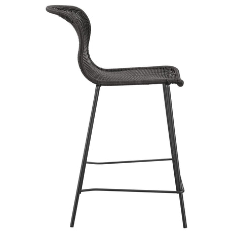 McKinley Brown/Sandy Black Upholstered Counter Height Stools with Footrest, Set of 2 by Coaster at Eve Furniture