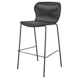 McKinley Brown/Sandy Black Upholstered Bar Stools with Footrest, Set of 2