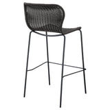 McKinley Brown/Sandy Black Upholstered Bar Stools with Footrest, Set of 2