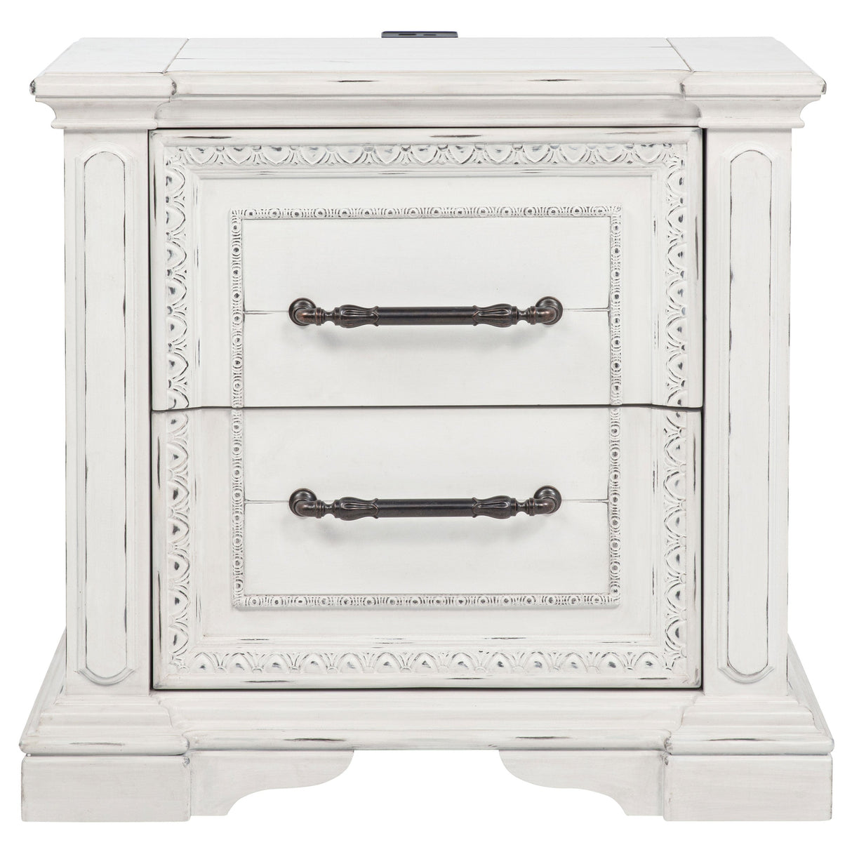 McKinney Vintage White 2-drawer Nightstand with Dual USB by Coaster at Eve Furniture