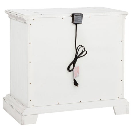 McKinney Vintage White 2-drawer Nightstand with Dual USB by Coaster at Eve Furniture
