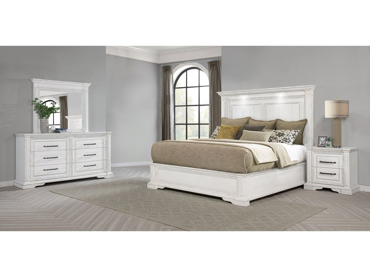 McKinney Vintage White 4-piece Eastern King Bedroom Set by Coaster at Eve Furniture