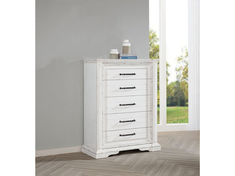 McKinney Vintage White 5-drawer Bedroom Chest of Drawers by Coaster at Eve Furniture