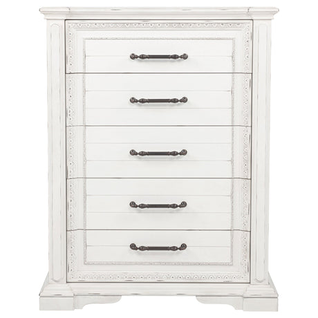 McKinney Vintage White 5-drawer Bedroom Chest of Drawers by Coaster at Eve Furniture