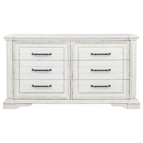 McKinney Vintage White 6-drawer Bedroom Dresser Cabinet by Coaster at Eve Furniture