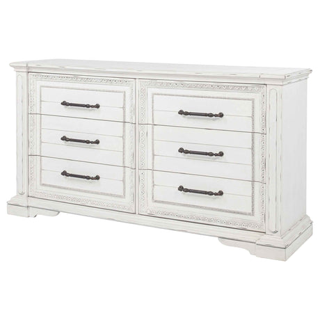 McKinney Vintage White 6-drawer Bedroom Dresser Cabinet by Coaster at Eve Furniture