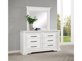 McKinney Vintage White 6-drawer Bedroom Dresser with Mirror by Coaster at Eve Furniture