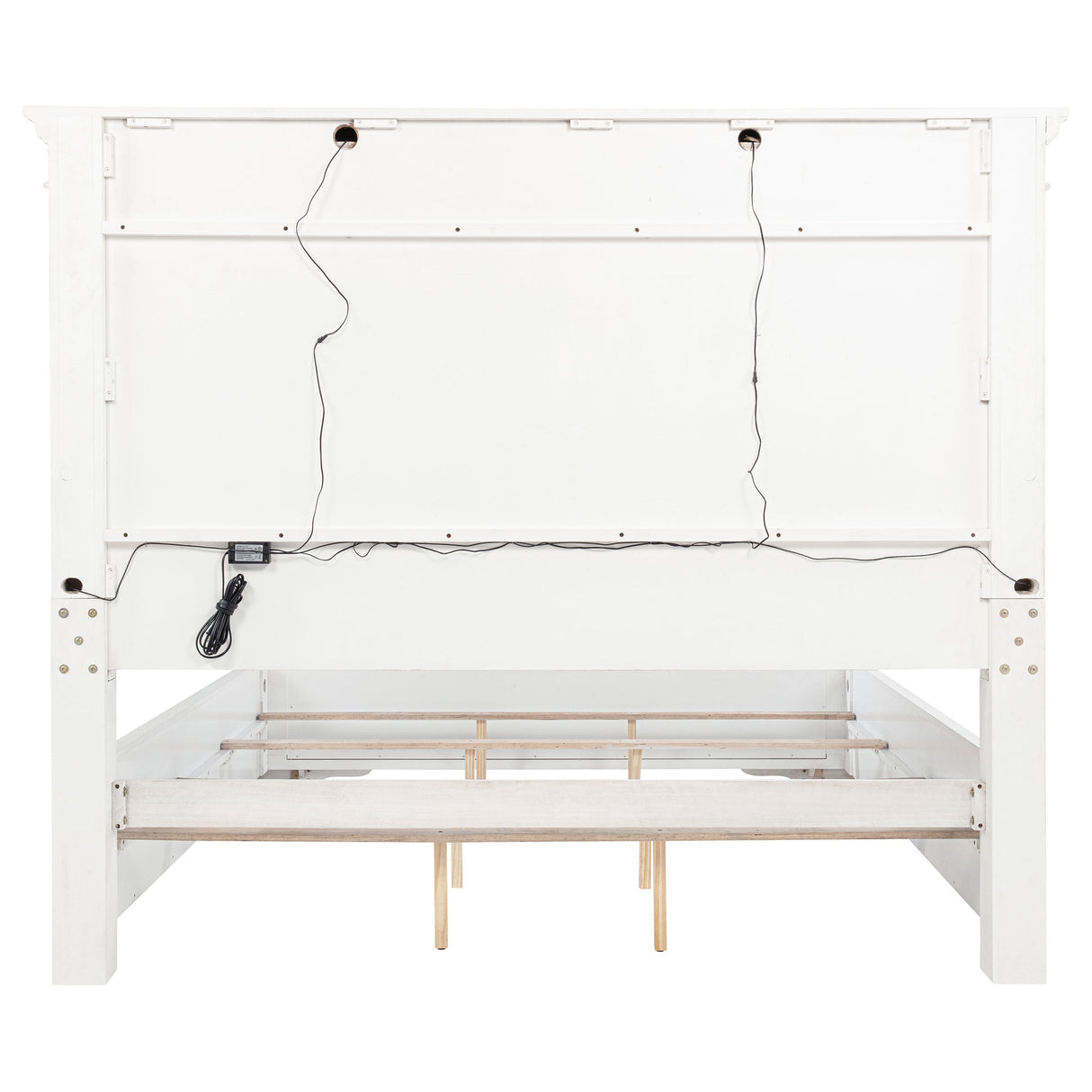 McKinney Vintage White California King LED Light Panel Bed by Coaster at Eve Furniture
