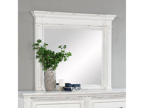 McKinney Vintage White Dresser Mirror by Coaster at Eve Furniture