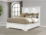 McKinney Vintage White Queen LED Light Panel Bed by Coaster at Eve Furniture