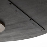 McLeod II Round Brown Solid Wood Top Gold Metal Base Dining Table by Mercana at Eve Furniture