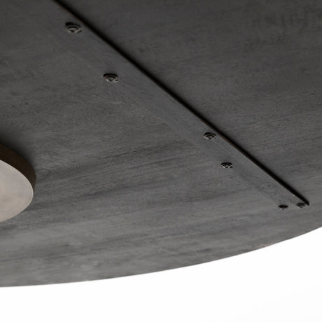 McLeod II Round Brown Solid Wood Top Gold Metal Base Dining Table by Mercana at Eve Furniture