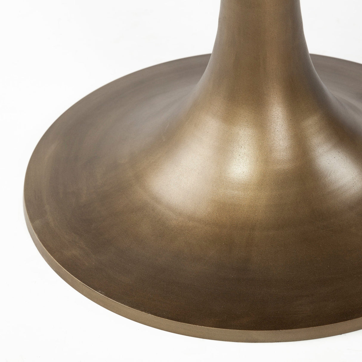 McLeod II Round Brown Solid Wood Top Gold Metal Base Dining Table by Mercana at Eve Furniture