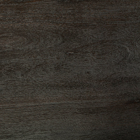McLeod II Round Brown Solid Wood Top Gold Metal Base Dining Table by Mercana at Eve Furniture